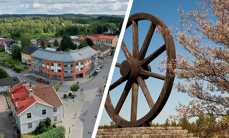 Flygbilder över Gnosjö och Vaggeryd.