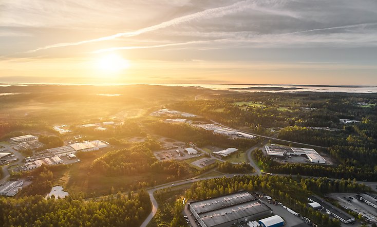 Gnosjö tätort från ovan.